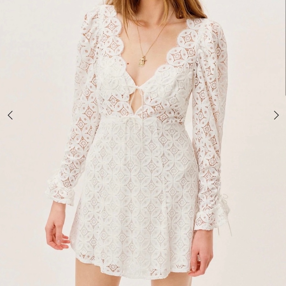 For Love and Lemons White Mini Dress